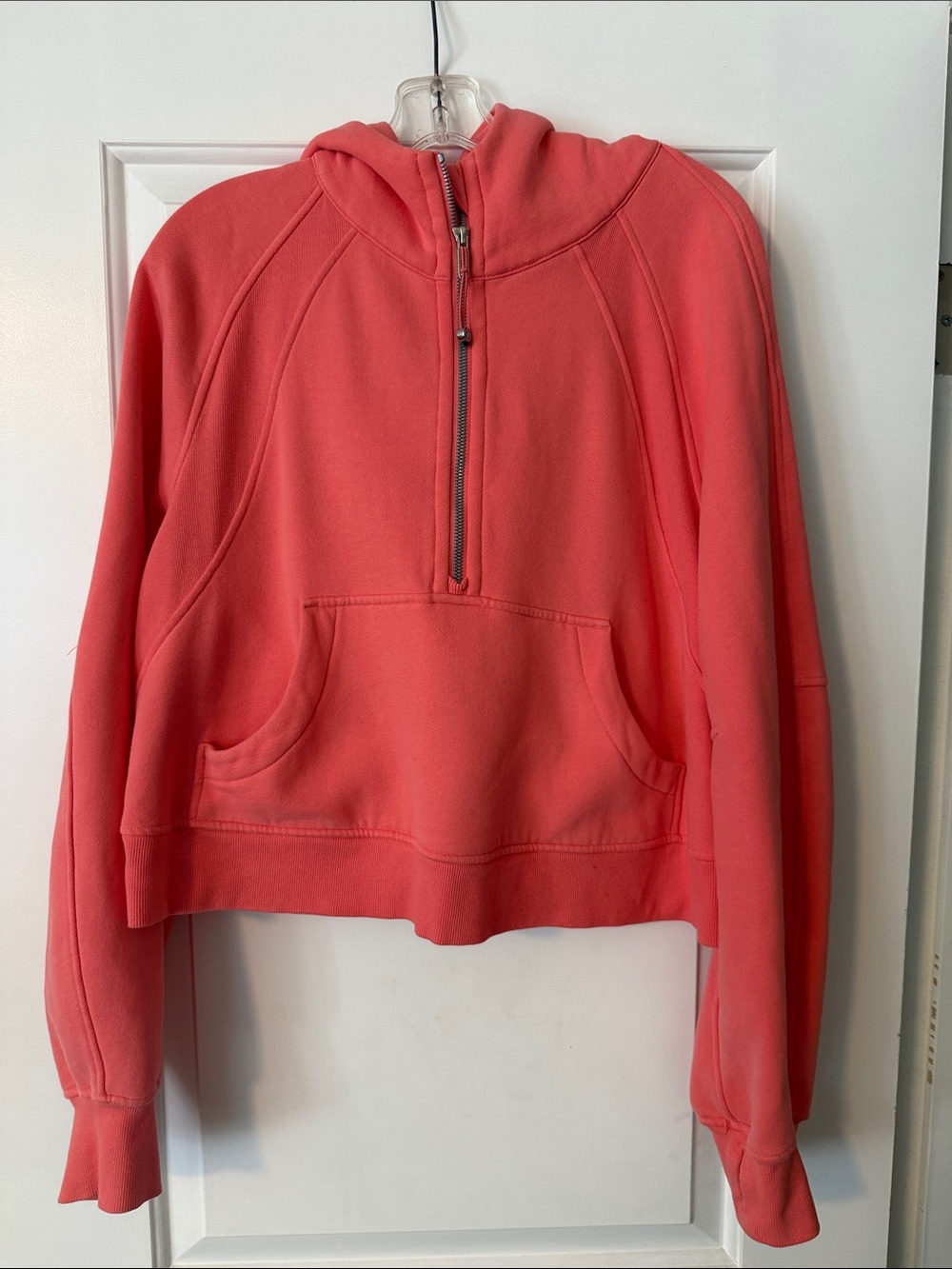 Lululemon Raspberry Cream Scuba Oversized 1/2 Zip Hoodie Size M/L